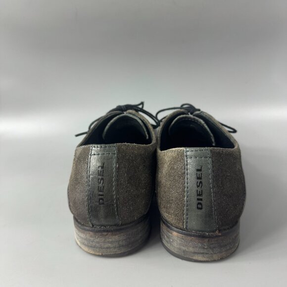 Diesel Grayish Green Leather/Suede Oxford Shoes, Men\'s Size 41 main image 9